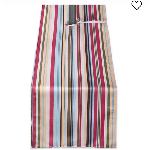 Summer Stripe Outdoor Table Runner with Zipper 14" X 72" - Picture 2 of 6